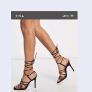 ASOS Design Strappy Ankle-Tie Sandals